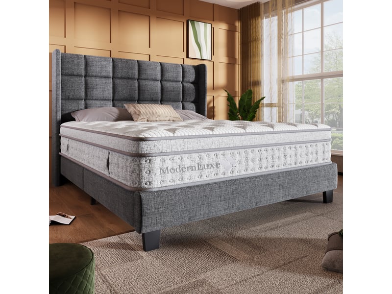 Matelas hybride 180x200 cm h3 25 cm à ressorts ensachés 7 zones et mousse froide respirant certifié oeko-tex - Conforama B