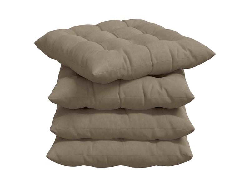 Lot de 4 coussins de siège, coussins décoratifs microfibre taupe 40 x 40 x 6 cm cf59947 - Conforama A