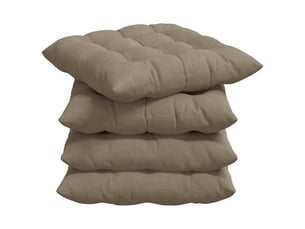 Lot de 4 coussins de siège, coussins décoratifs microfibre taupe 40 x 40 x 6 cm cf59947