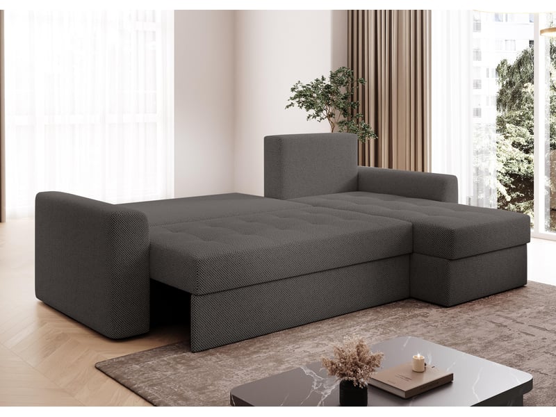 Canapé d’angle karaman 238 cm gris convertible avec coffre Karaman - Conforama D
