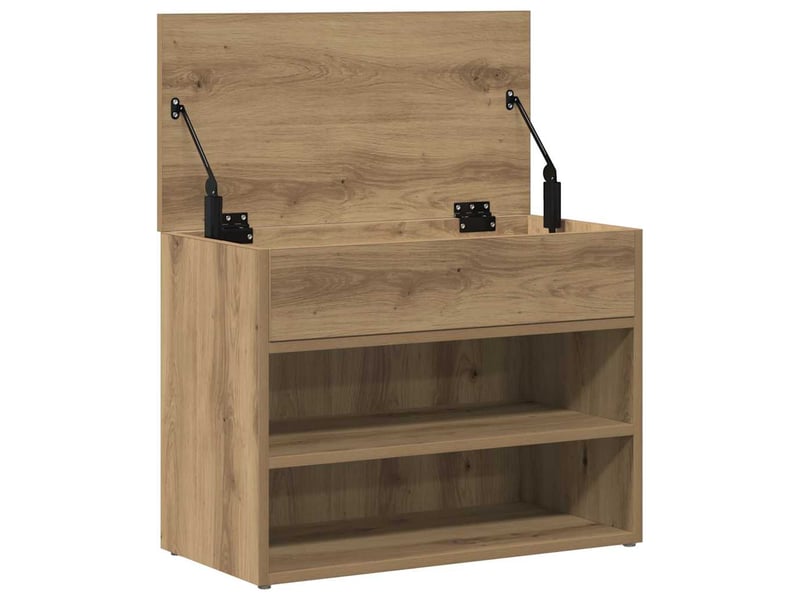  Banc à chaussures, meuble à chaussures chêne artisanal 60x30x45 cm bois d'ingénierie  - Conforama D