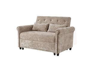 Canapé droit convertible MAISENTIEL 2 places Tissu taupe