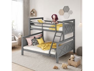 Lit superposé 90x200 cm <strong>STILVORA</strong> <strong></strong> coloris gris