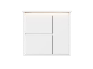Meuble sous-vasque suspendu avec vasque céramique et led blanc 61 x 46.5 x 57 cm