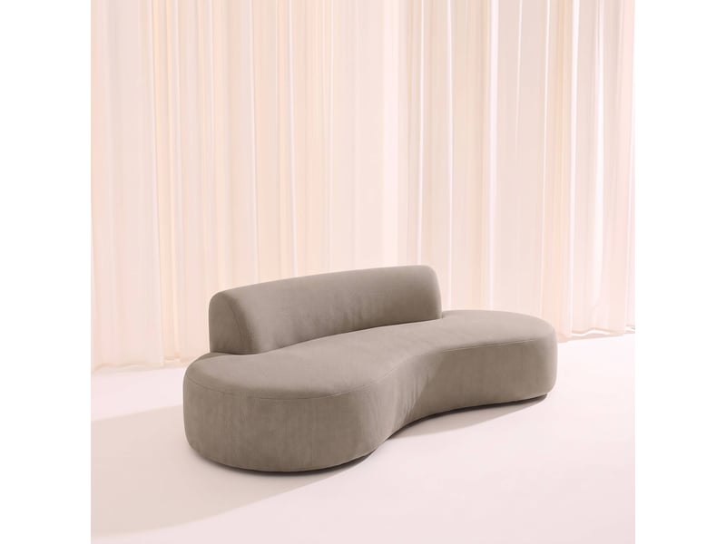  Canapé compressé virgule organique 3 places tissu chenille beige foncé - curv  - Conforama C