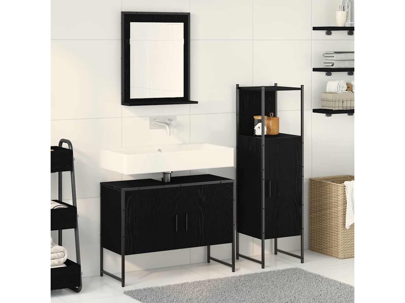  Ensemble de mobilier de salle de bain 3 pc noir cf64413  - Conforama B