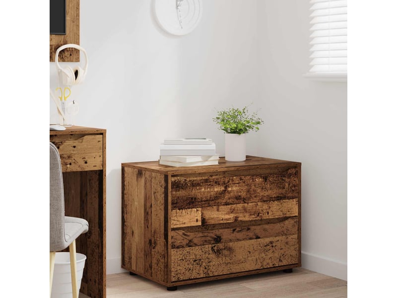  Armoire de rangement, commode de rangement 80 x 48 x 57 cm bois d'ingénierie shl1873  - Conforama E