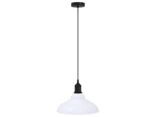 Lampe suspendue, suspension luminaire réglable hauteur e27 blanc brillant ø31cm métal