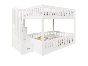 Lit superposé 140x200 cm <strong></strong>  <strong>CozyNest</strong> coloris blanc