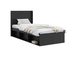 Lit simple 90x200 cm coloris noir