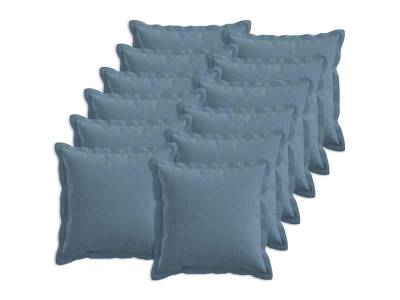  Lot de 12 coussins, coussins décoratifs houten bleu denim lin synthétique cf56458  - Conforama B