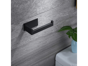 Porte-papier toilette noir, pour salle de bain et cuisine, en acier inoxydable sus 304, auto-adhésif