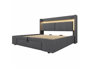 Lit coffre 180x200 cm AB30421567G coloris gris