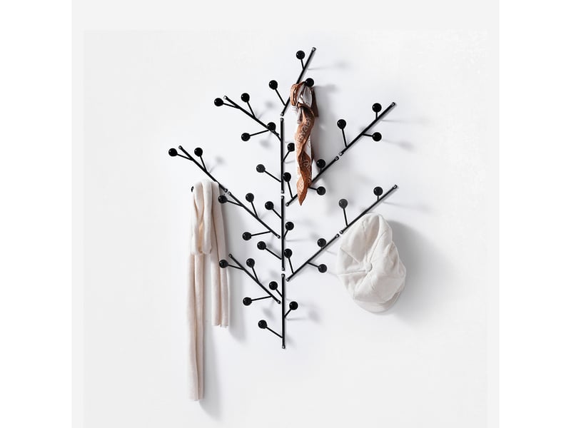  Lot de 4 portemanteaux muraux en métal design moderne fleur - noir  - Conforama D