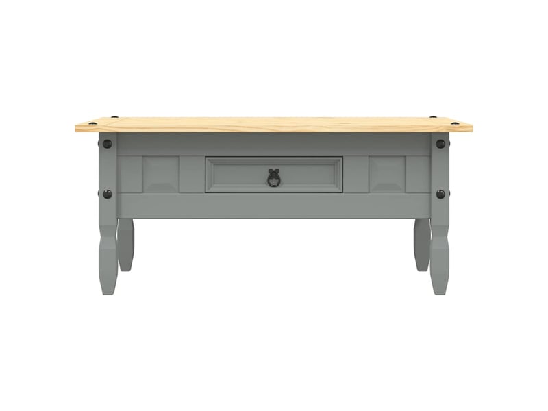  Table basse - table de salon - table à thé pin mexicain gamme corona gris 100x55x44 cm  - Conforama D