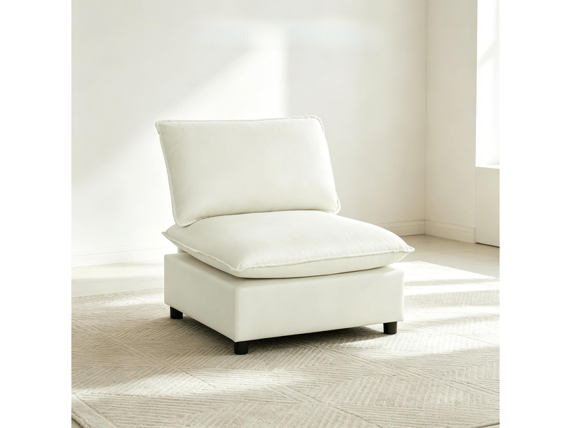  Fauteuil salon corda, beige, 146x85x78 cm, 1 place, assise large, coussins épais, design moderne  - Conforama E