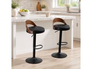 tabouret de bar assise réglable en hauteur <strong>HAUSS SPOLE</strong> - noir hauteur d'assise 62 cm vendu Par paire