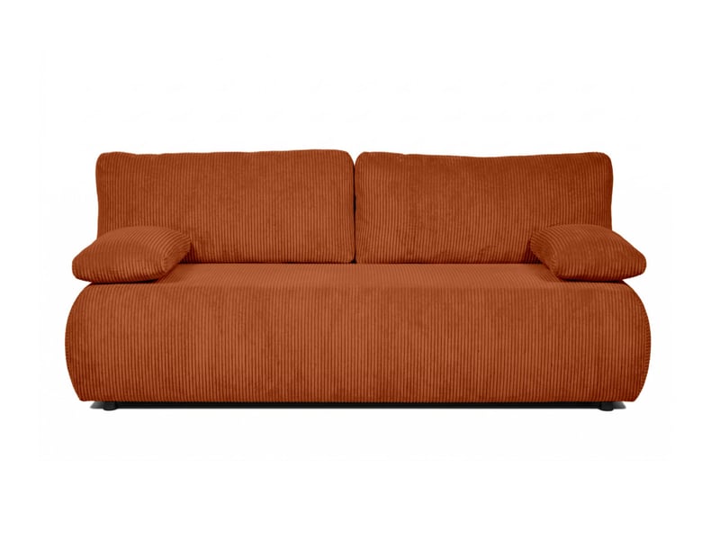  Canapé droit veluto convertible avec coffre en velours côtelé - terracotta VELUTO - Conforama E