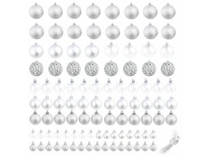 Ensemble de boules de noël 100 pcs 346 cm argenté
