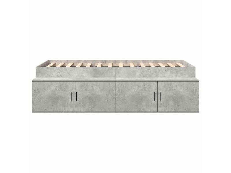 Lit simple- lit adulte - cadre de lit gris béton 80 x 200 cm bois d'ingénierie - Conforama D