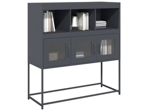 Buffet - bahut - meuble de rangement anthracite 100,5x39x107 cm acier laminé à froid