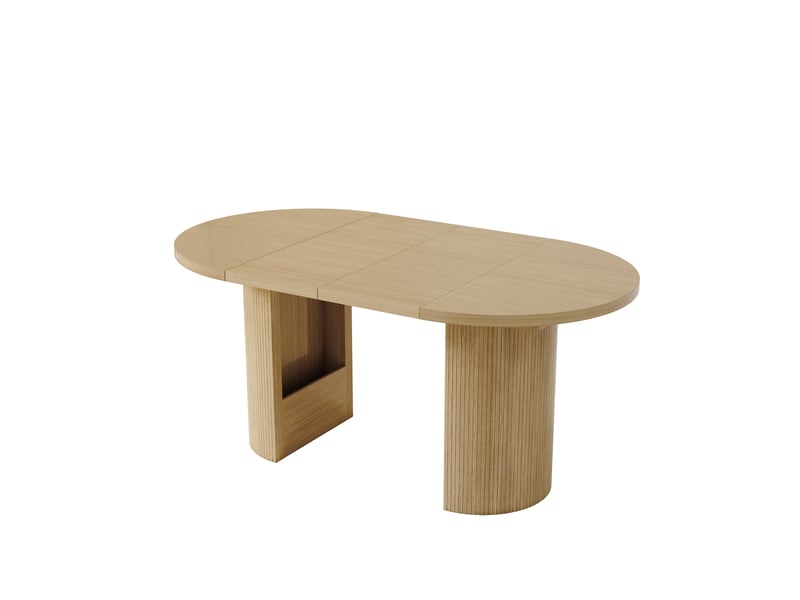  Table à manger extensible 90125160 x 90 cm, 4-8 personnes, chêne, mdf  - Conforama A