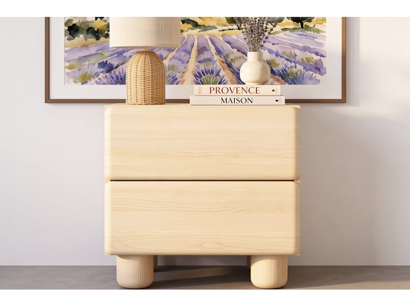  Calanque - table de chevet 50 cm mélaminé chêne clair  - Conforama E
