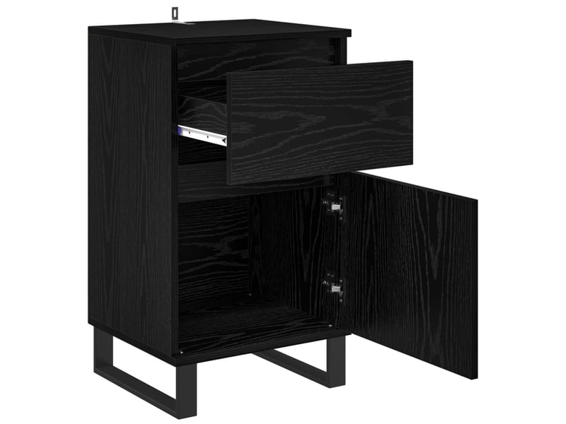 Buffet - bahut - meuble de rangement chêne noir 35 x 40 x 70 cm bois d'ingénierie - Conforama E