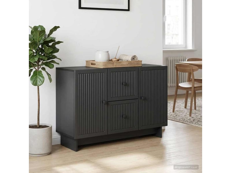 Buffet - bahut - meuble de rangement avec tiroir noir 89 x 34,5 x 60 cm bois d'ingénierie - Conforama D