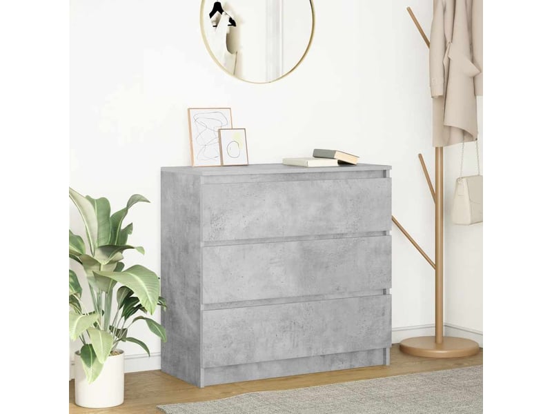  Buffet - bahut - meuble de rangement gris béton 80x35x76 cm bois d'ingénierie  - Conforama B