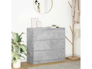 Buffet - bahut - meuble de rangement gris béton 80x35x76 cm bois d'ingénierie