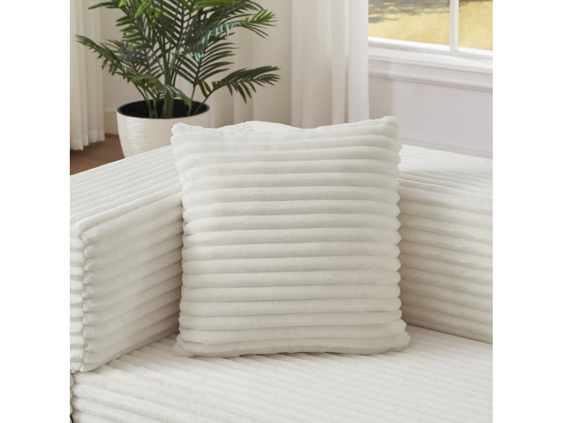  Canapé convertible 3 places 200x76x60 cm design carré velours côtelé blanc  - Conforama D