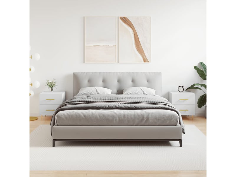  Tables de chevet 2 pièces blanc 40x35x47,5 cm bois d’ingénierie  - Conforama B