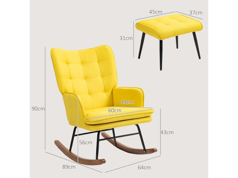  Fauteuil à bascule beige aspect lin avec repose-pieds, accoudoirs, charge 130 kg, relax  - Conforama C