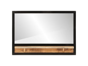 Miroir rectangulaire à fixer coloris marron <strong></strong> <strong></strong> - 80 cm x 55 cm