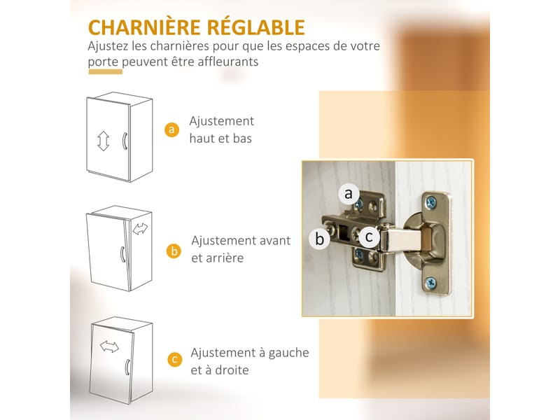 Chariot desserte micro-ondes placard 2 portes - blanc - dim. 60,4l x 40,3l x 97h cm  - Conforama W