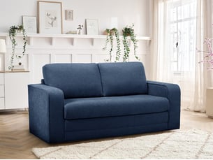 Canapé droit convertible BOBOCHIC COME 2 places Tissu bleu