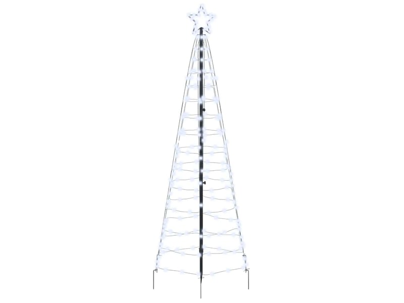 Sapin de noël - arbre de noël led avec piquets au sol blanc froid 250 cm fer - Conforama A