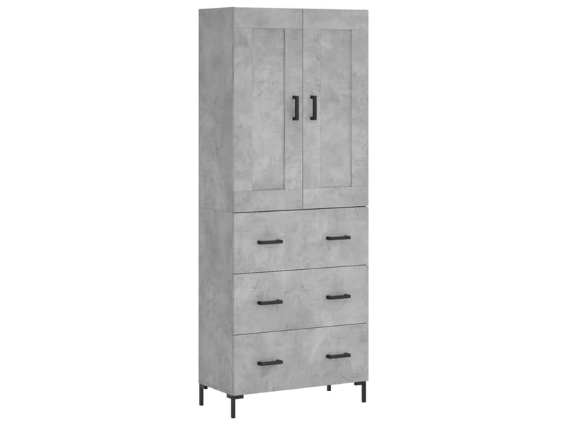  Buffet haut - bahut - meuble de rangement gris béton 69,5x34x180 cm bois d'ingénierie  - Conforama A