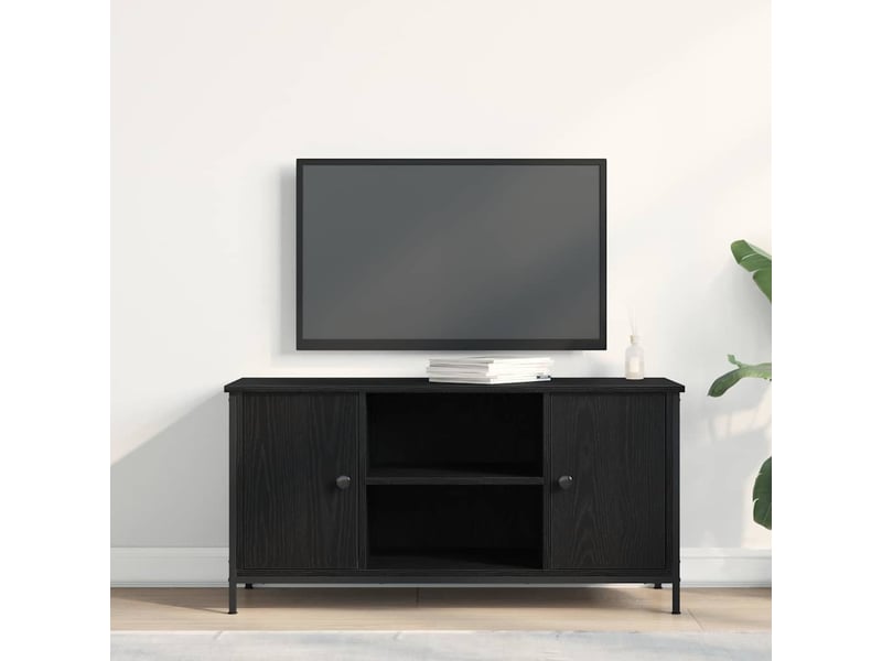  Meuble tv - banc tv - meuble de rangement 100 x 40 x 50 cm chêne noir bois d'ingénierie  - Conforama D