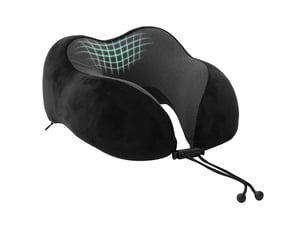 Coussin de voyage pour le cou noir mousse à mémoire de forme cf56384