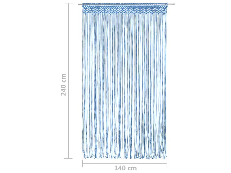  Rideau en macramé, rideau de porte bleu 140x240 cm coton cf43862  - Conforama E