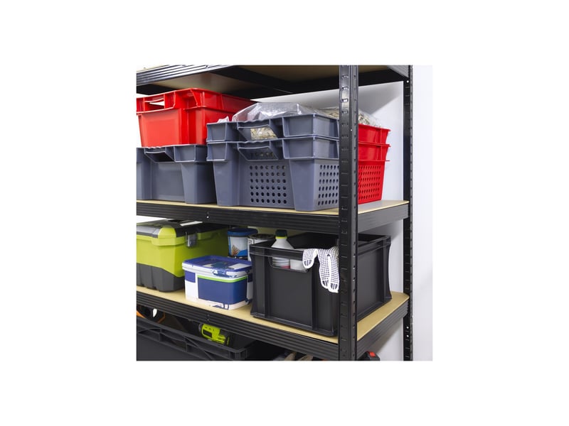 Bac gerbable en plastique noir 60 x 40 x 20 cm 40l 62546 - Conforama B