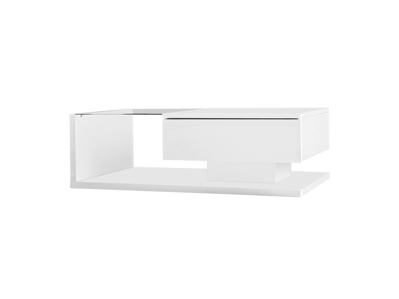  Table basse blanc brillant, avec verre et éclairage led  - Conforama E