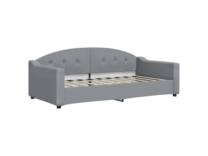  Lit simple- lit adulte -  lit de repos sans matelas gris clair 90x190 cm tissu  - Conforama A