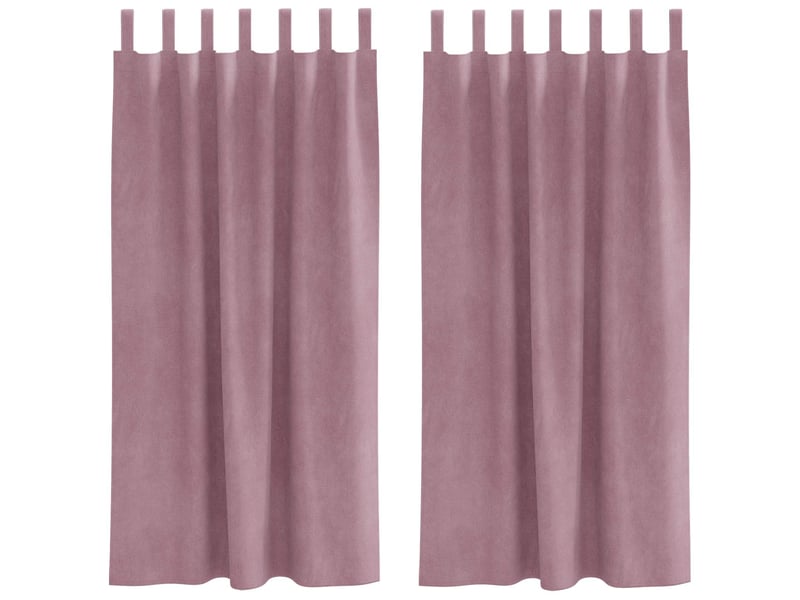  Lot de 2 rideaux, rideaux de fenêtre rose foncé 140 x 175 cm velours cf44107  - Conforama A