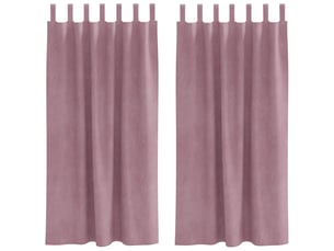 Lot de 2 rideaux, rideaux de fenêtre rose foncé 140 x 175 cm velours cf44107