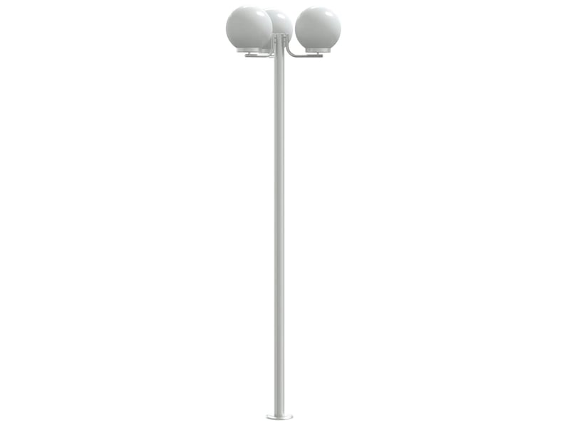  Lot de 2 lampadaires d'extérieur 16 x 16 x 215 cm éclairage polyvalent jardin finition brillante en acier inoxydable argenté 02_0056638  - Conforama D