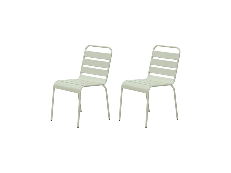  Lot de 2 chaises de jardin en métal beige - baca  - Conforama A