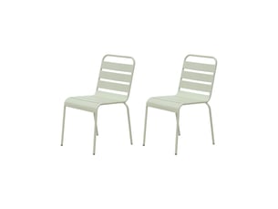 Lot de 2 chaises de jardin en métal beige - baca